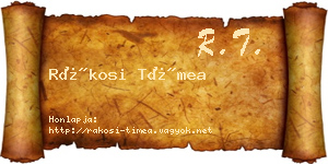 Rákosi Tímea névjegykártya